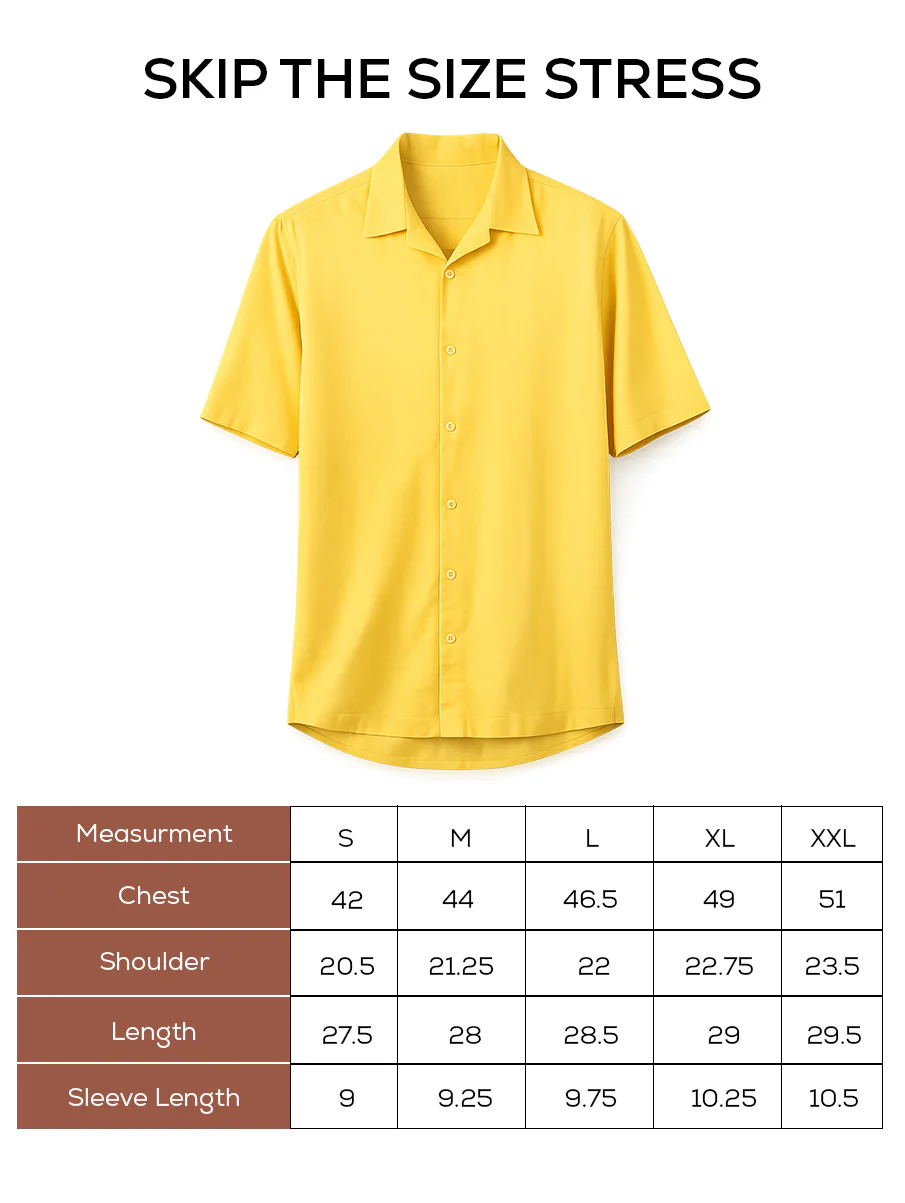 Yellow Cuban Collar Shirt – Loose Fit - Image 5